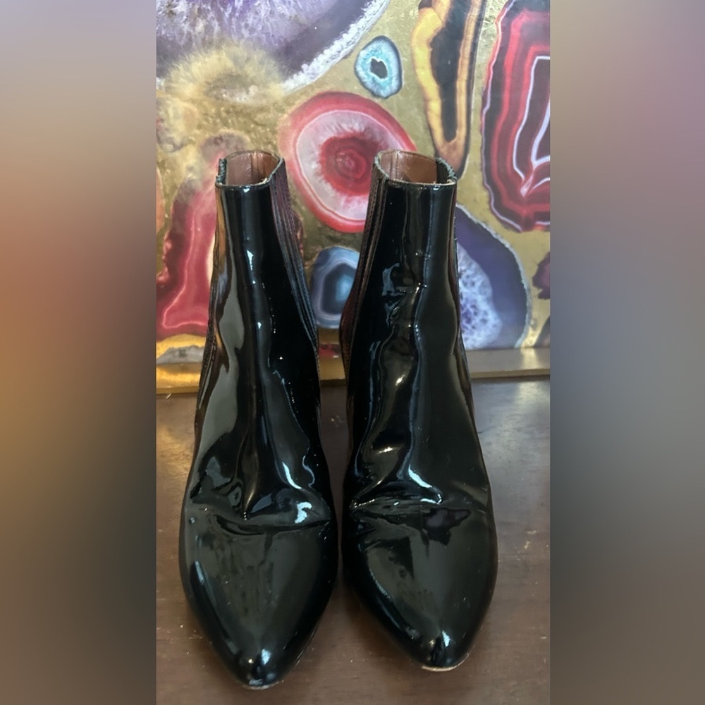 Sportmax Glossy Black Ankle Boots